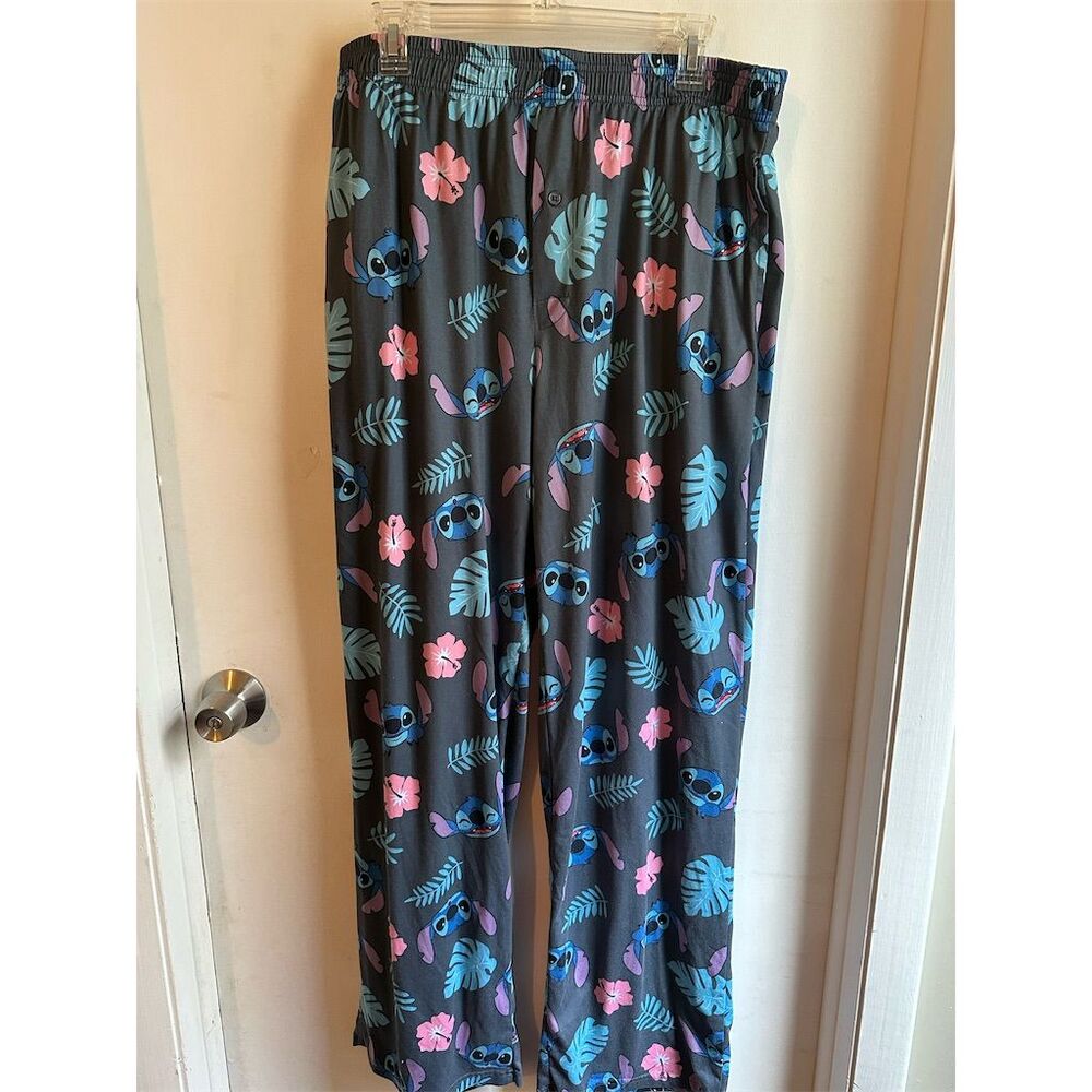 Disney Lilo & Stitch Men's Lounge Pants Gray Hawaiian XXL